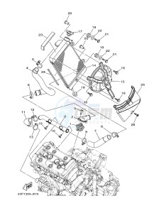 XT1200Z (23PM) drawing RADIATOR & HOSE