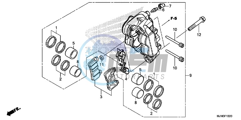 LEFT FRONT BRAKE CALIPER