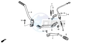 NSR75 drawing PEDAL/KICK STARTER ARM