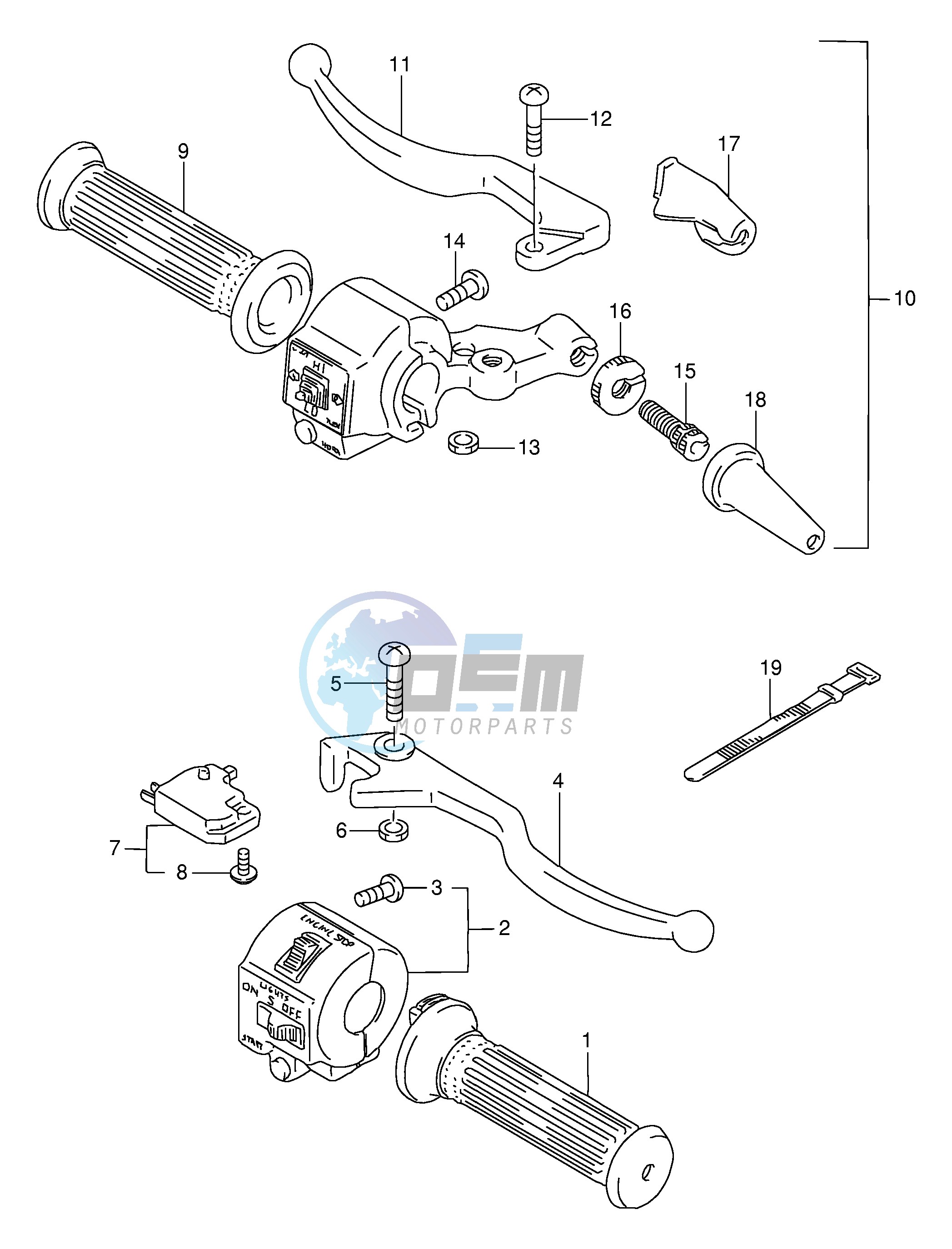 HANDLE SWITCH (MODEL M,GN125R)