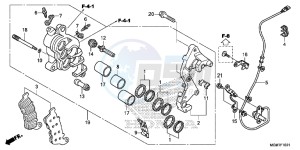 CB600FAD Hornet - CB600F ABS England - (3ED) drawing R. FRONT BRAKE CALIPER (CB600FA)