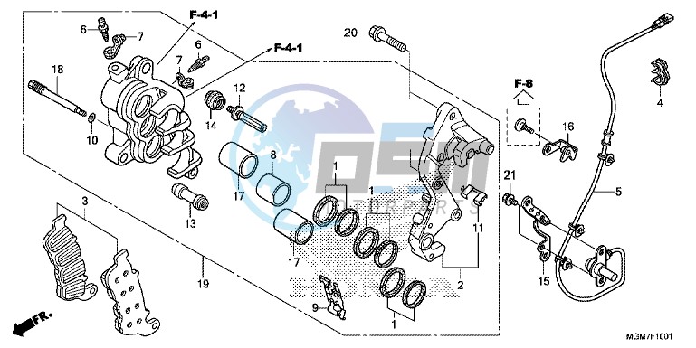 R. FRONT BRAKE CALIPER (CB600FA)