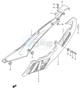 GS500E (E28) drawing FRAME COVER (MODEL P)