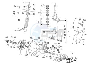 Granturismo 125 L Potenziato UK drawing Fork - steering tube - Steering bearing unit