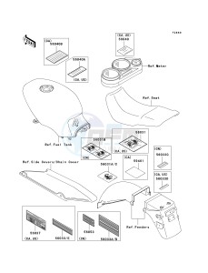 EX 500 D [NINJA 500R] (D10-D12) [NINJA 500R] drawing LABELS