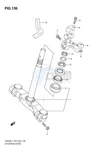 AN400 (E03) Burgman drawing STEERING STEM (AN400AL1 E33)