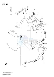 AN400 (E3-E28) Burgman drawing RADIATOR HOSE