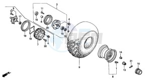 TRX300FW FOURTRAX 300 4X4 drawing FRONT WHEEL