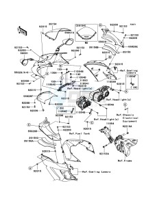 ZZR1400 ABS ZX1400B6F FR GB XX (EU ME A(FRICA) drawing Cowling