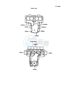 ZX 600 C [NINJA 600R] (C10) [NINJA 600R] drawing CRANKCASE BOLT PATTERN