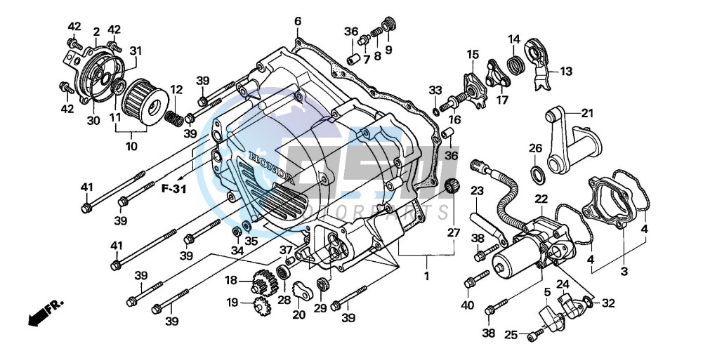 FRONT CRANKCASE COVER (TRX500FE)