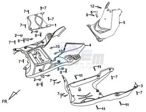 X'PRO 50 (45 KMH) (AE05W4-FR) (L4-M1) (M1 - 2021) drawing BOTTOM PLATE / FRAMECOWLING