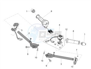 RSV4 1000 Racing Factory E4 ABS (EMEA, LATAM) drawing Handlebar - Controls