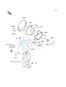 VN 1600 E [VULCAN 1600 CLASSIC] (6F) E6F drawing HEADLIGHT-- S- -