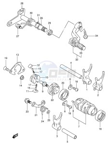 RM125 (E2) drawing GEAR SHIFTING (MODEL W X Y)