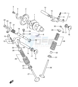 DR350 (E3) drawing CAM SHAFT - VALVE (MODEL R S T)