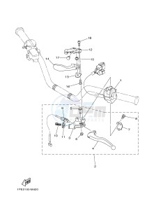 YFM700R YFM70RSXJ RAPTOR 700R (2LSH) drawing HANDLE SWITCH & LEVER