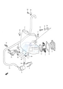 DF 40 drawing Silencer S/N 681712 to 68XXXX