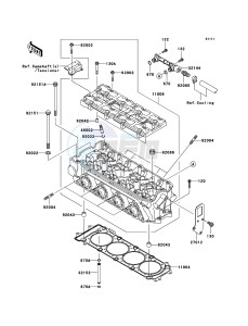 JET SKI STX-12F JT1200D6F FR drawing Cylinder Head