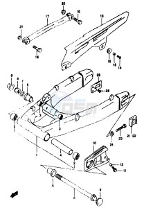 GSF1200A (E18) drawing REAR SWINGING ARM (GSF1200SAV SAW SAX SAY)