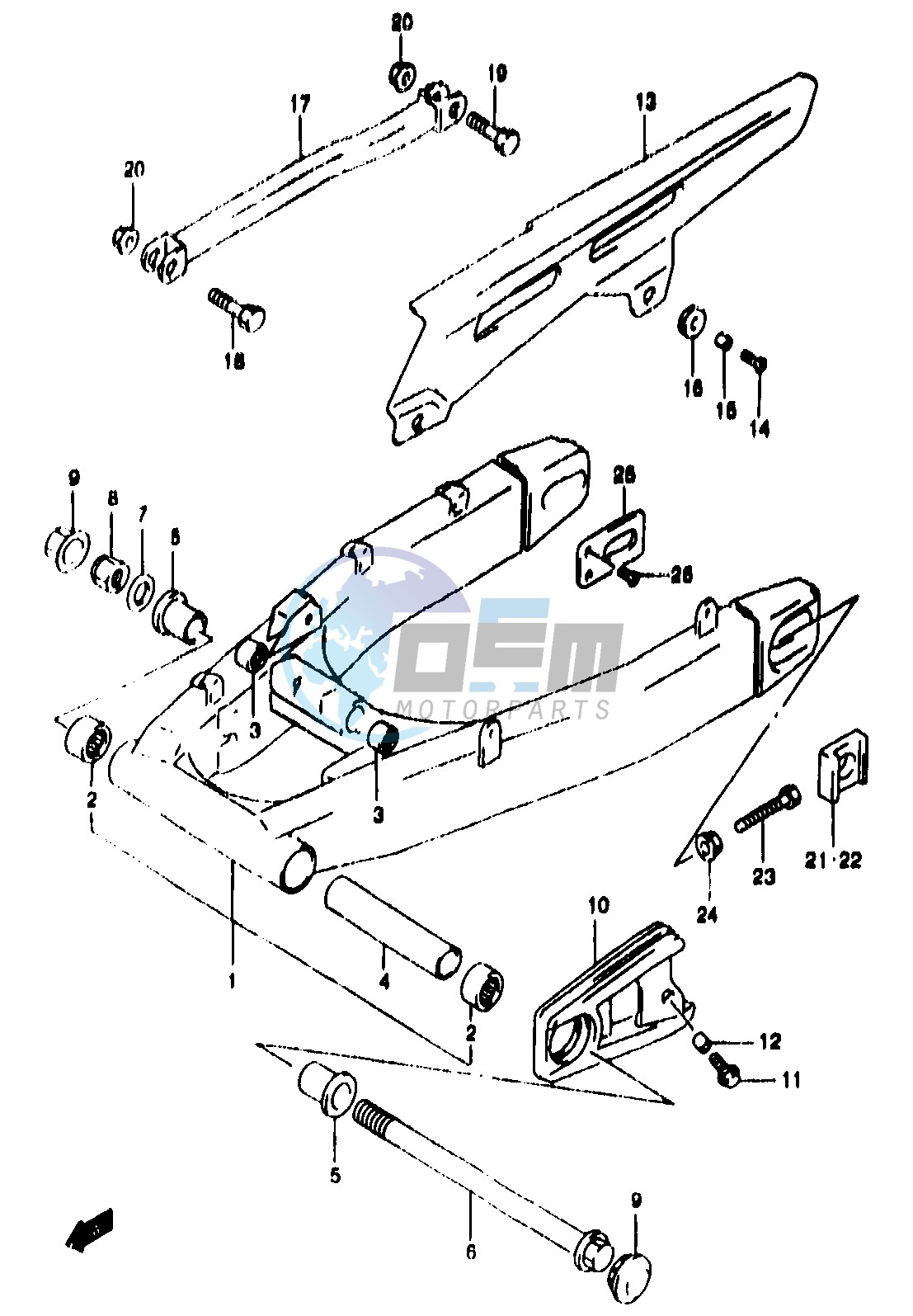 REAR SWINGING ARM (GSF1200SAV SAW SAX SAY)