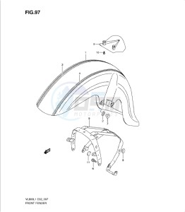 VL800 drawing FRONT FENDER (VL800TL1 E24)