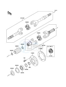 MULE 4010 DIESEL 4x4 KAF950FCF EU drawing Drive Shaft-Rear