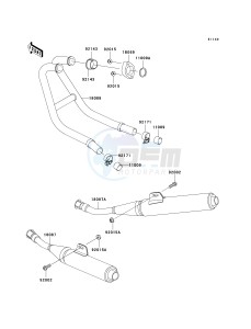 EX 250 F [NINJA 250R] (6F-7F) F7F drawing MUFFLER-- S- -