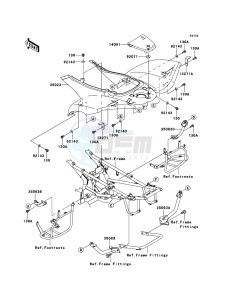 KFX700 KSV700ABF EU drawing Rear Fender(s)