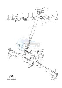 YFM700FWA YFM7FGD GRIZZLY 700 (1ND7) drawing STEERING