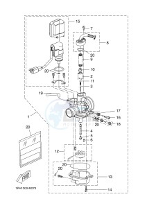 NS50N AEROX NAKED (1PL1 1PL1) drawing CARBURETOR