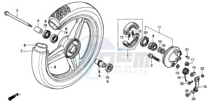 SH50D drawing FRONT WHEEL (SH50DP/DS)