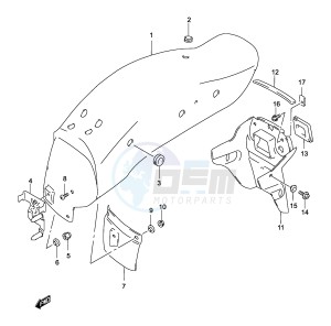 GZ125 (P19) drawing REAR FENDER (MODEL K3)