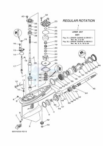 F115AETL drawing PROPELLER-HOUSING-AND-TRANSMISSION-1