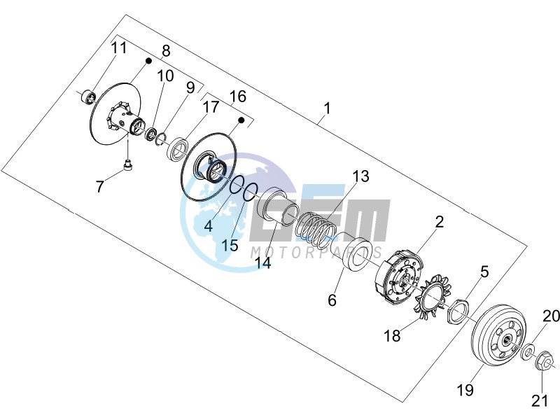 Driven pulley