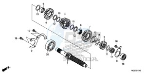 CB500XE CB500X ABS UK - (E) drawing TRANSMISSION (MAINSHAFT)