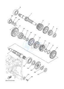 XT250 XT250D SEROW (1YB3) drawing TRANSMISSION