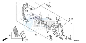 CB600FA3A Europe Direct - (ED / ABS ST 25K) drawing L. FRONT BRAKE CALIPER (CB600FA/FA3)