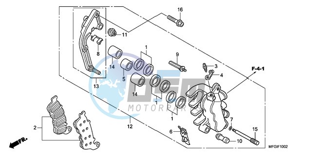 L. FRONT BRAKE CALIPER (CB600FA/FA3)