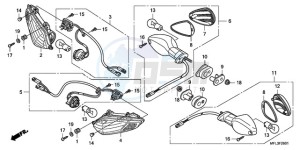 CBR1000RAA France - (F / ABS CMF HRC) drawing WINKER (CBR1000RR9,A/RA9, A)