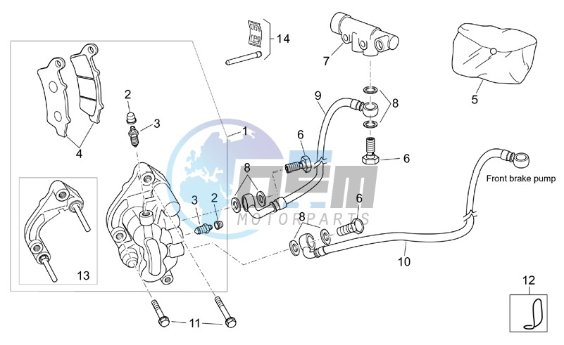 Front brake caliper