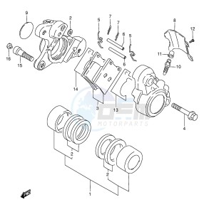 VL1500 (E2) drawing FRONT CALIPER (MODEL X Y K1)