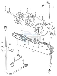 GSX600F (E28) Katana drawing SPEEDOMETER (MODEL K L M N P S T)