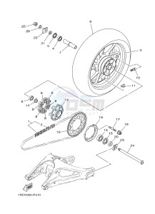 MT09A MT09 ABS 900 (2DRH) drawing REAR WHEEL