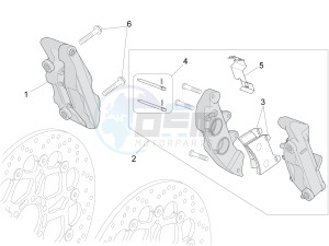 California 1400 Corazzieri 1380 drawing Front brake caliper