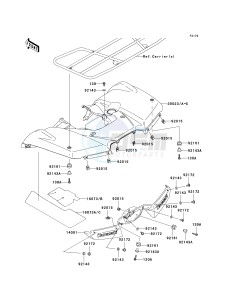 KVF 750 B (BRUTE FORCE 750 4X4I) (B6F-B7FA) A6F drawing REAR FENDER-- S- -