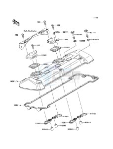 Z1000_ABS ZR1000C8F FR GB XX (EU ME A(FRICA) drawing Cylinder Head Cover