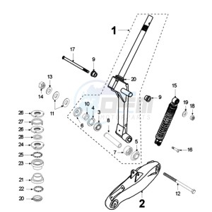 FIGHT XRACE LNDA BE drawing FRONT FORK / STEERINGHEAD