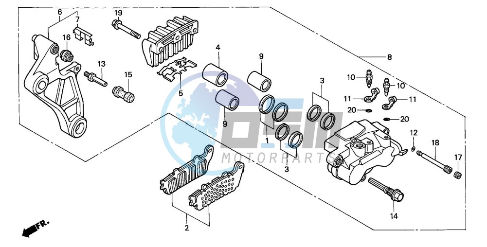 REAR BRAKE CALIPER (ST1100AT/AV/AW)