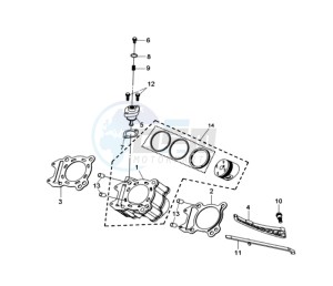 QUAD LANDER 300S drawing CYLINDER MET PISTON / CYLINDER GASKETS TOP AND BOTTOM